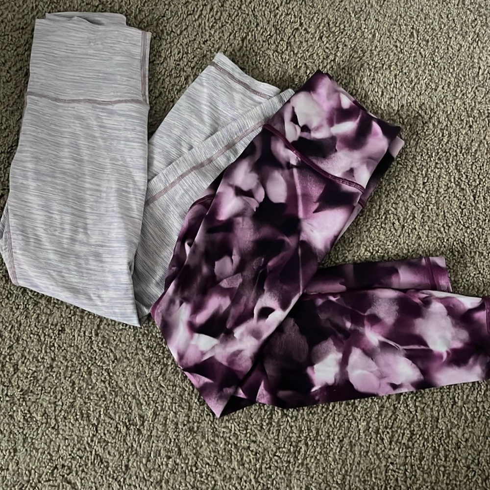2 Lululemon Align Patterned Leggings, lightly worn